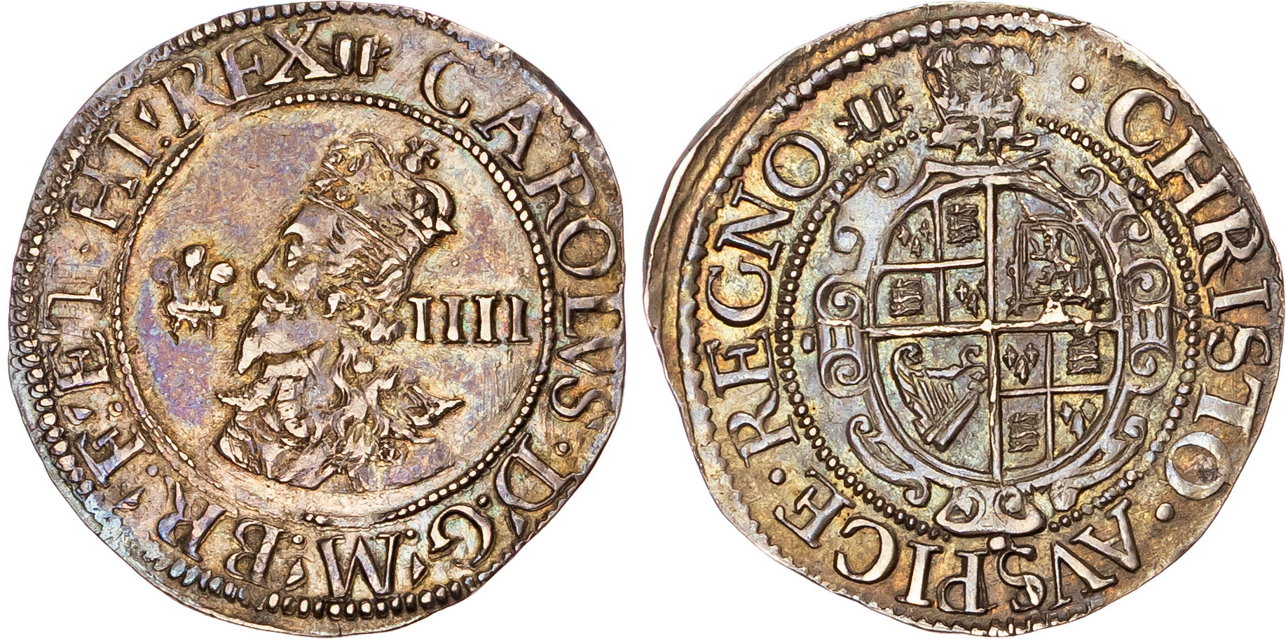 Charles I (1625-1649), AR Groat, Aberystwyth mint (1638/9-42), mm. book.