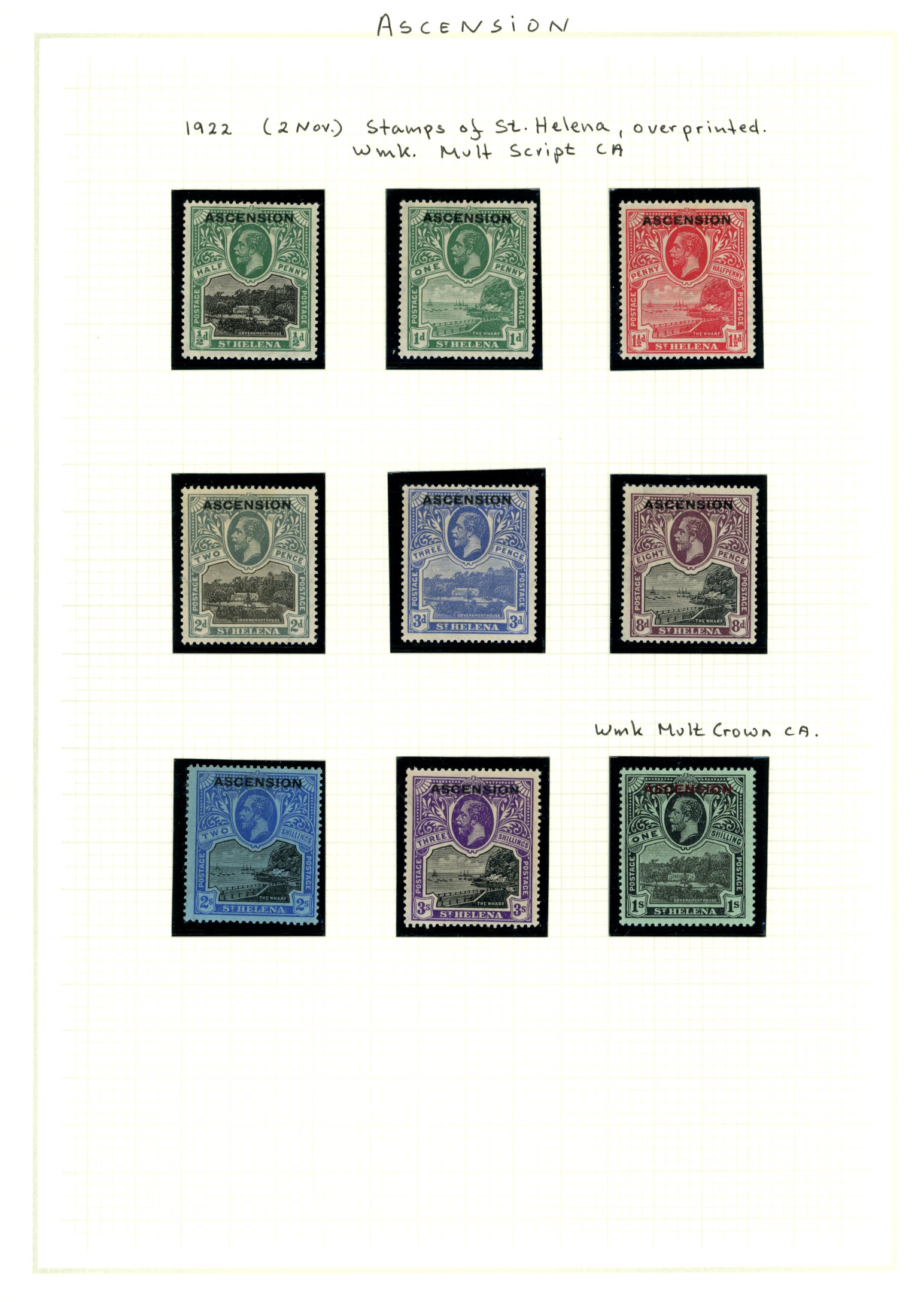 1922 to 1982 mint collection on leaves...