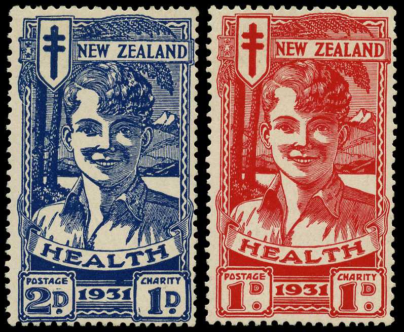 1931 1d+1d and 2d+1d Health Stamps 'Smiling...