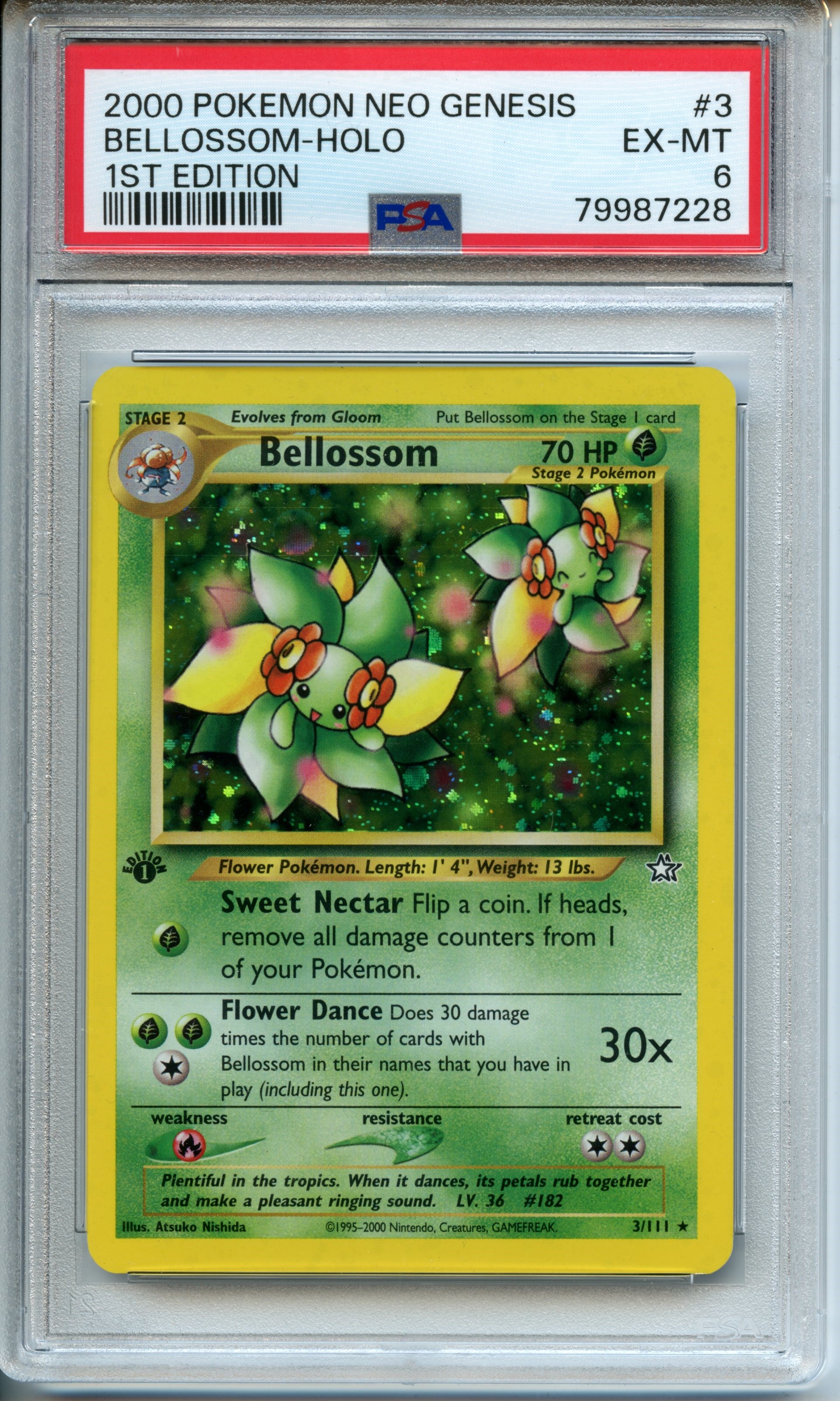 Bellossom HOLO - 1st Edition Neo Genesis - PSA 6