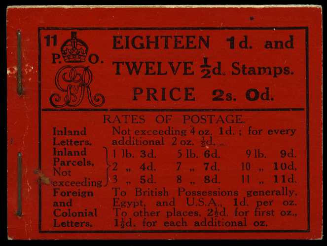 1913 (May) 2/- booklet (#11), panes with...