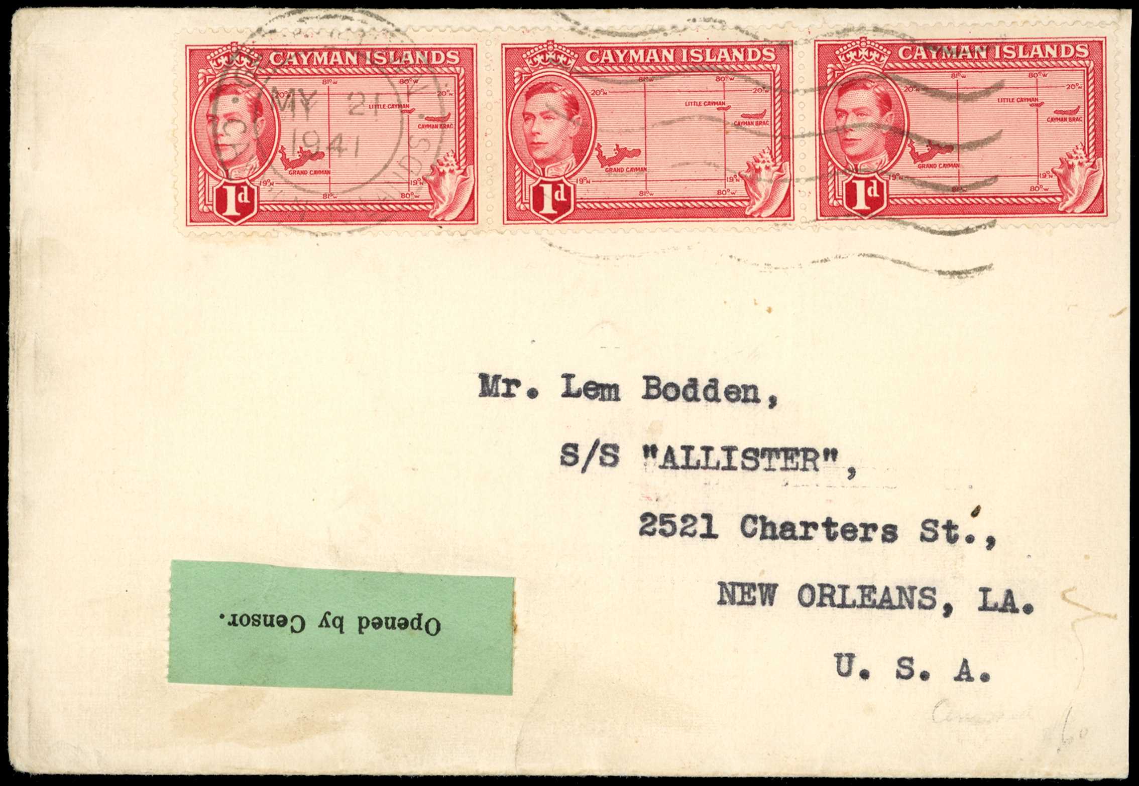 1940-41 Two covers bearing CL1 type "Opened...