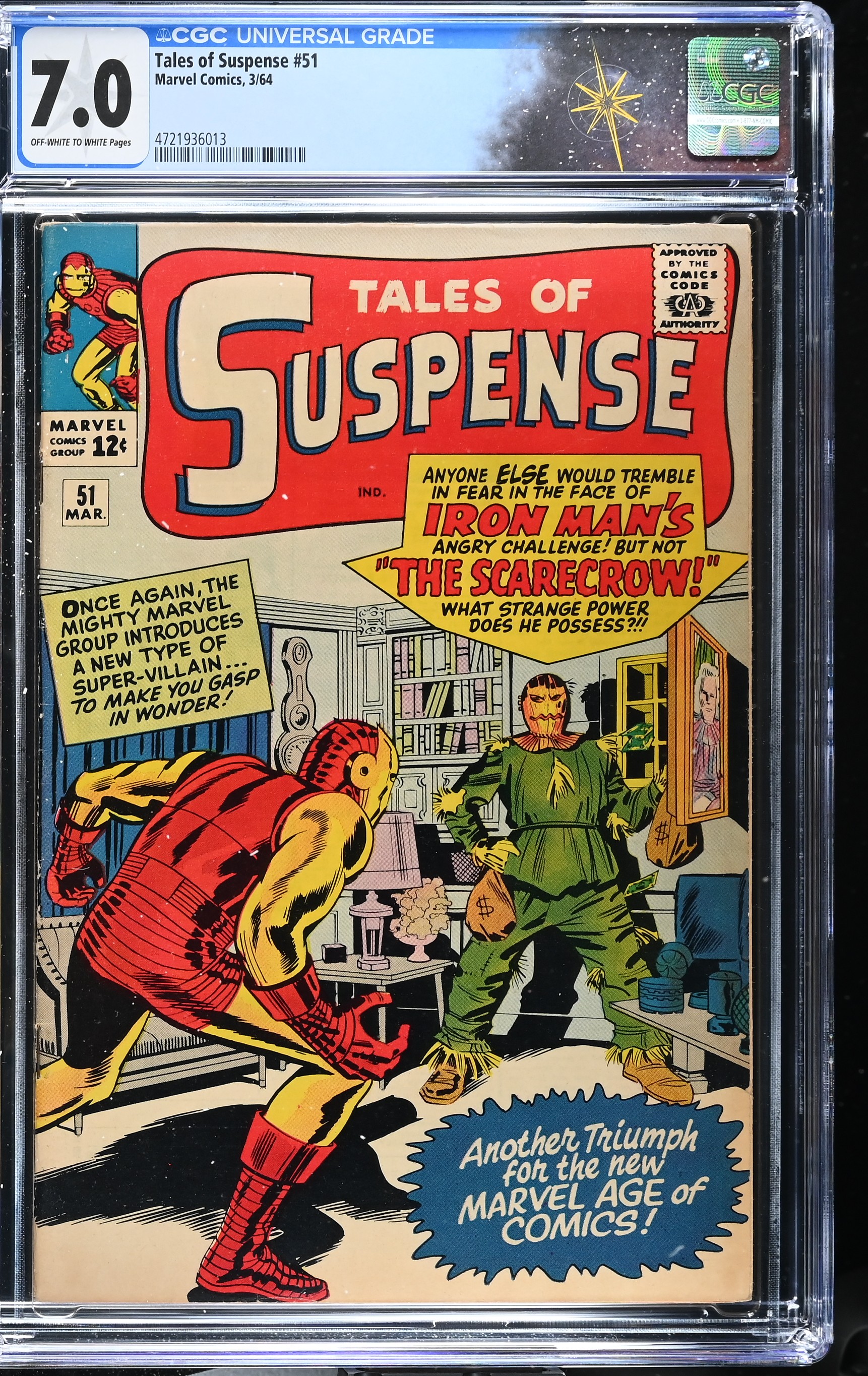 Tales of Suspense #51 CGC 7.0 1st Appearance of the Scarecrow (Marvel Comics, 1964) Off-White to White Pages