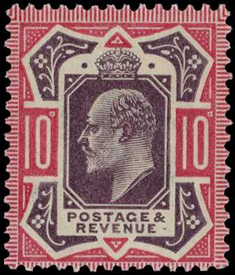 1902/10 De La Rue 10d slate-purple...