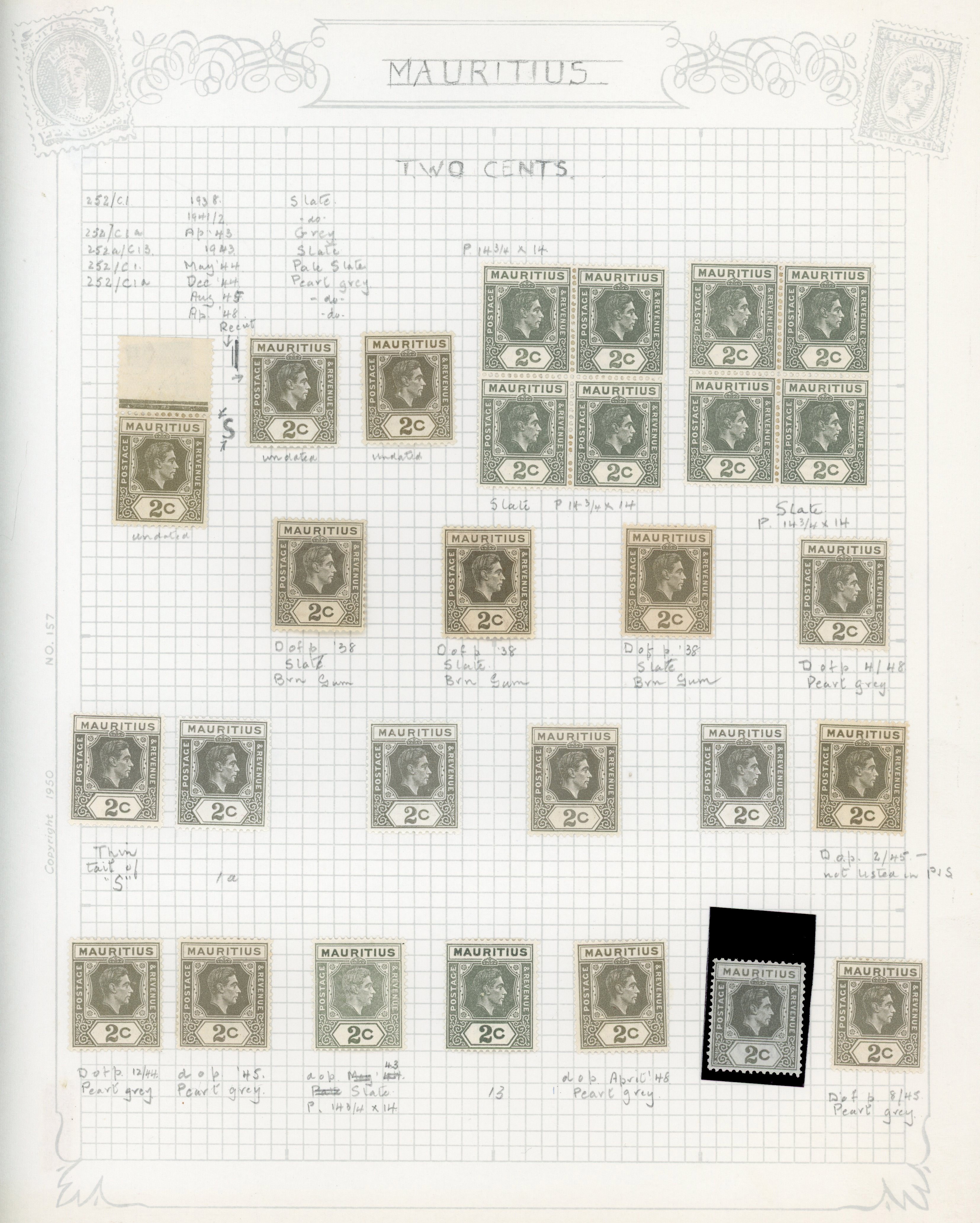 Mauritius 1938/49 set collection mint
