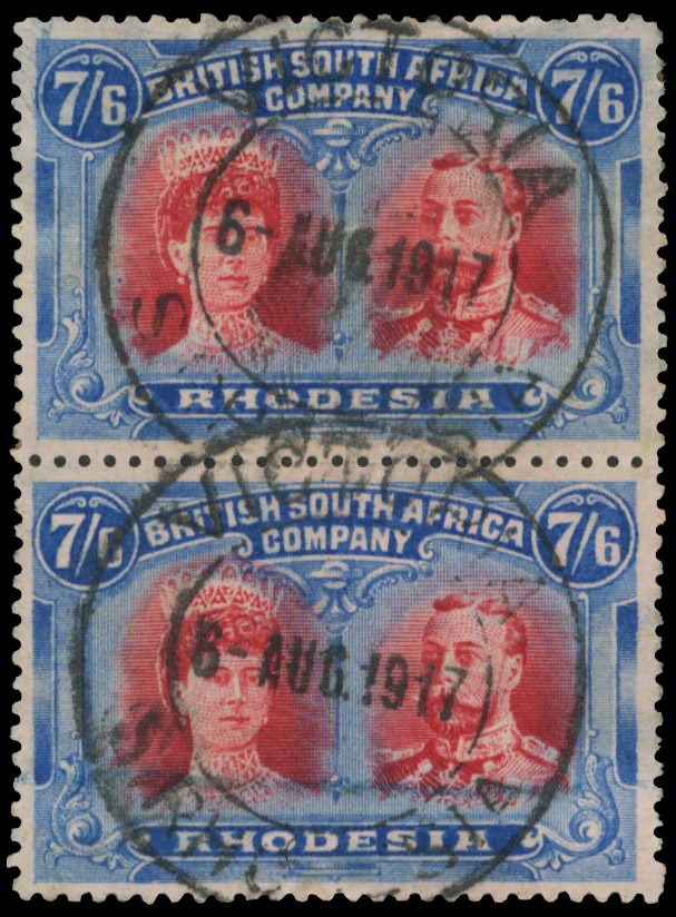 VICTORIA DC 6 AUG 1917 on 7/6d pair