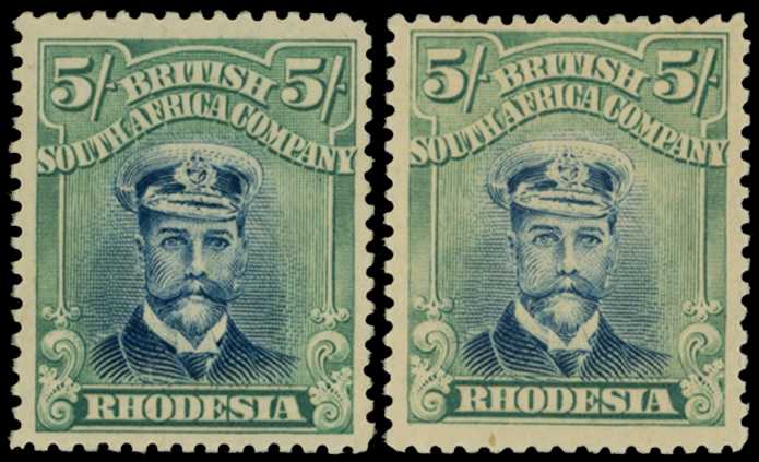 1918-21 5/- Head Die IIIB, perf 14, toned...