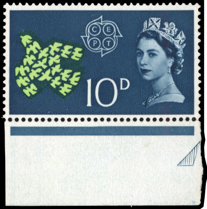 Great Britain 1961 CEPT 10d error Turquoise omitted