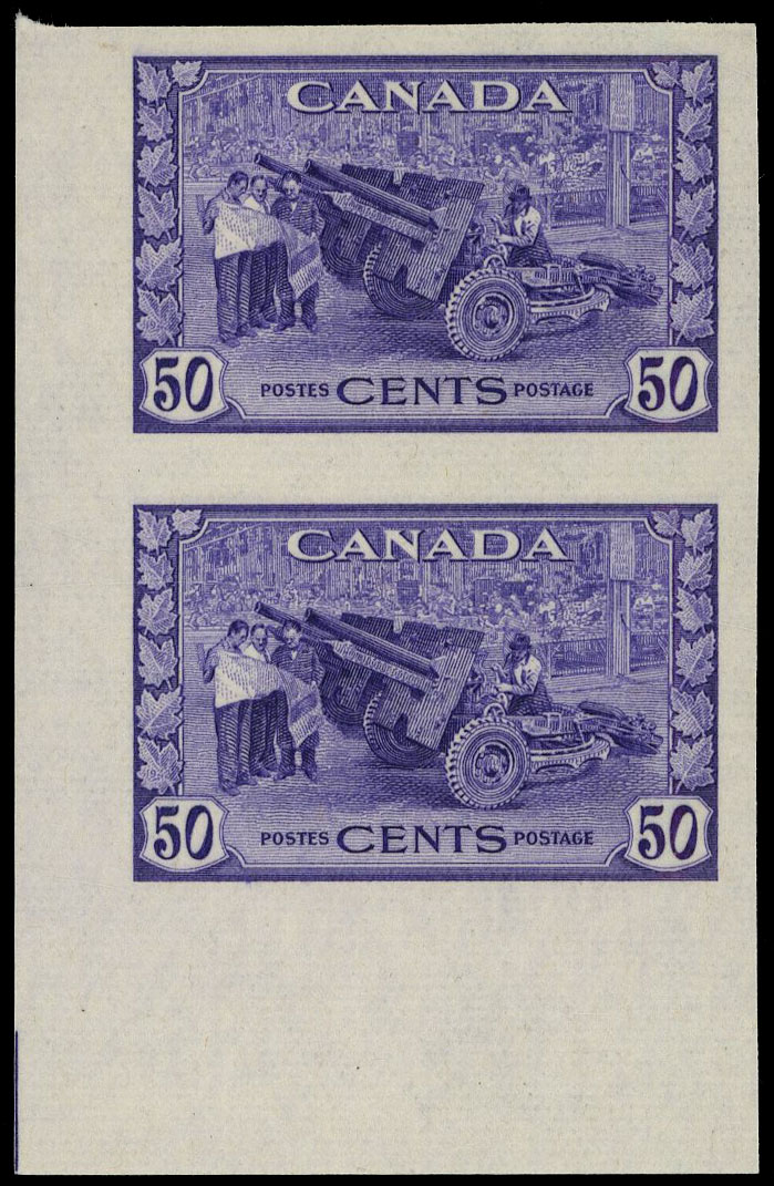 Canada SG 387 imperforate pair mint