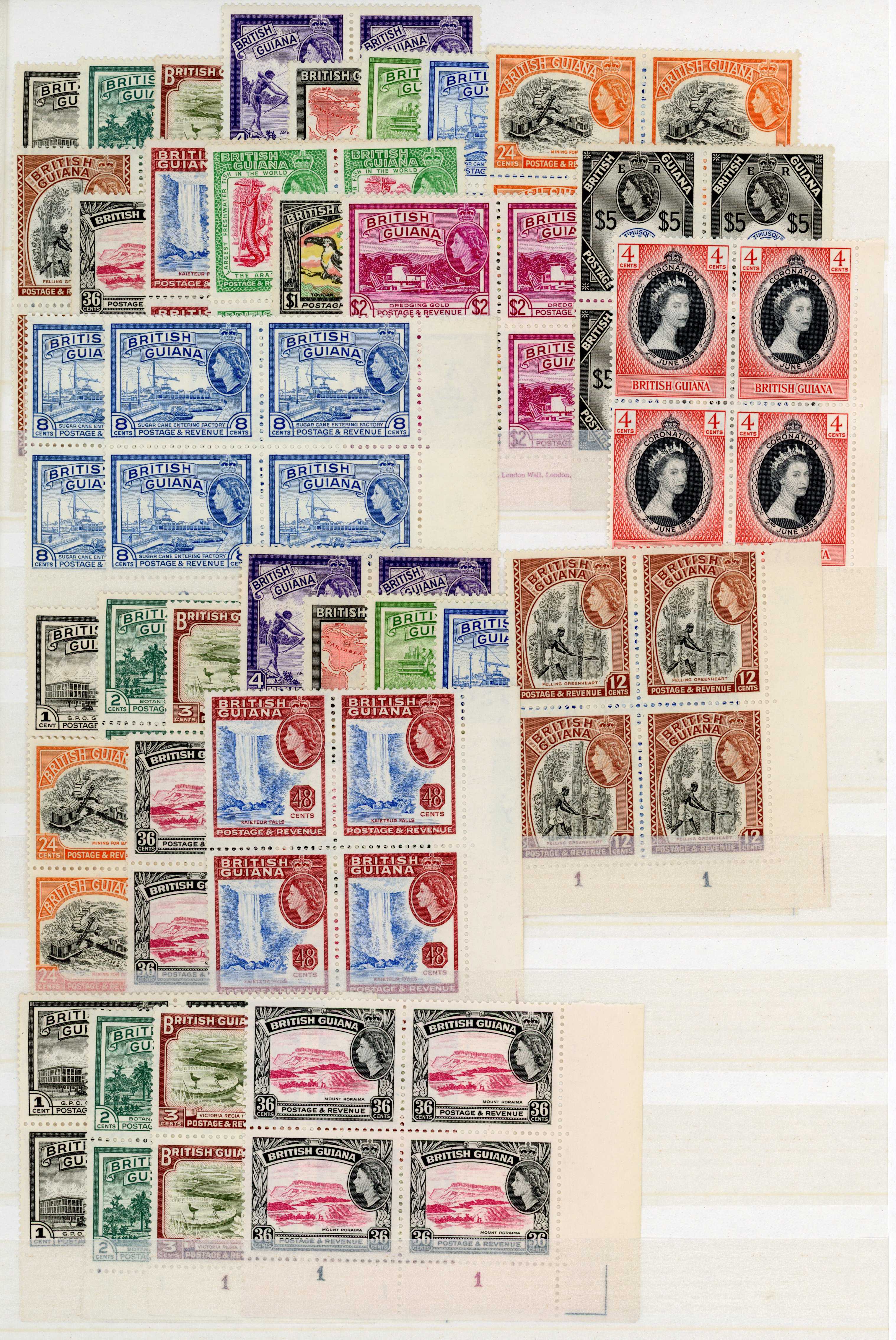 British Guiana/Guyana QE II collection mint