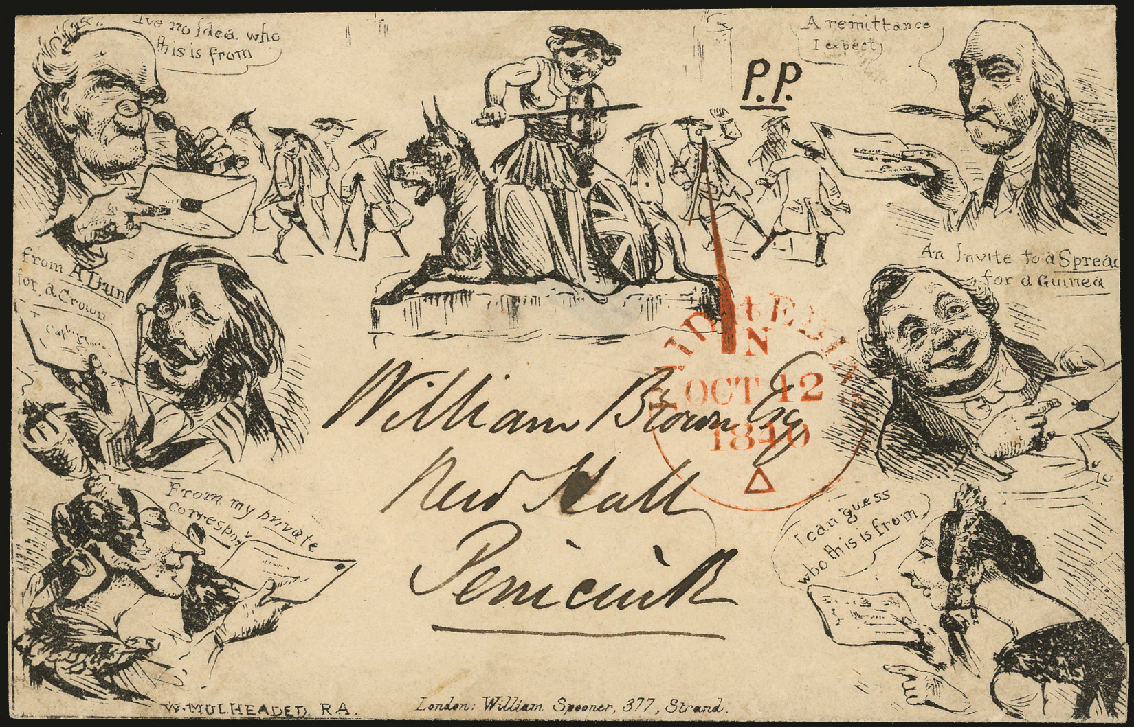 1840 Spooner No.3 Speculating envelope vfu