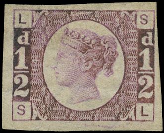1878-79 ½d Pl. 14 imperf colour trial in...