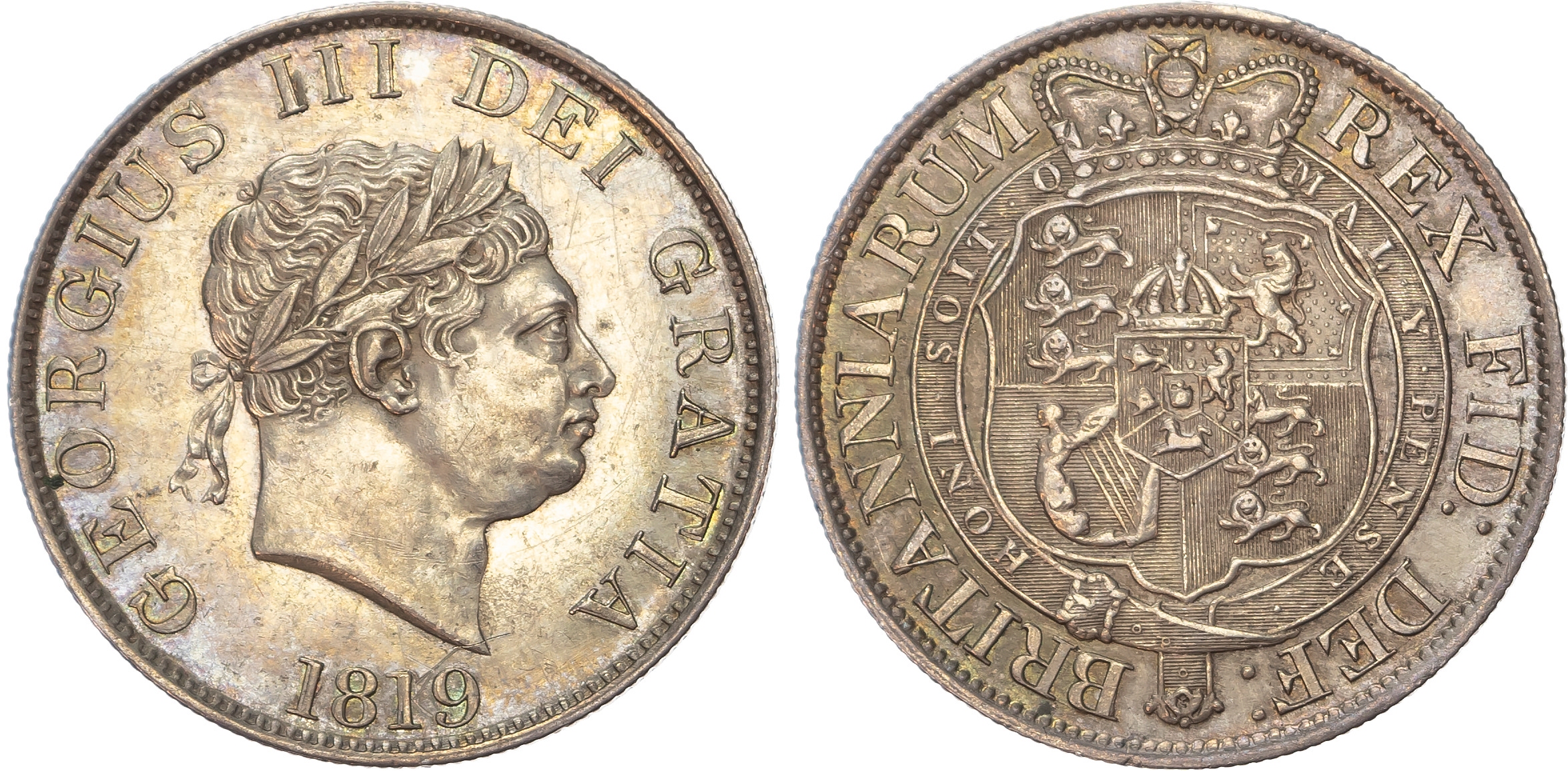 George III (1760-1820), Halfcrown, 1819, small laureate head