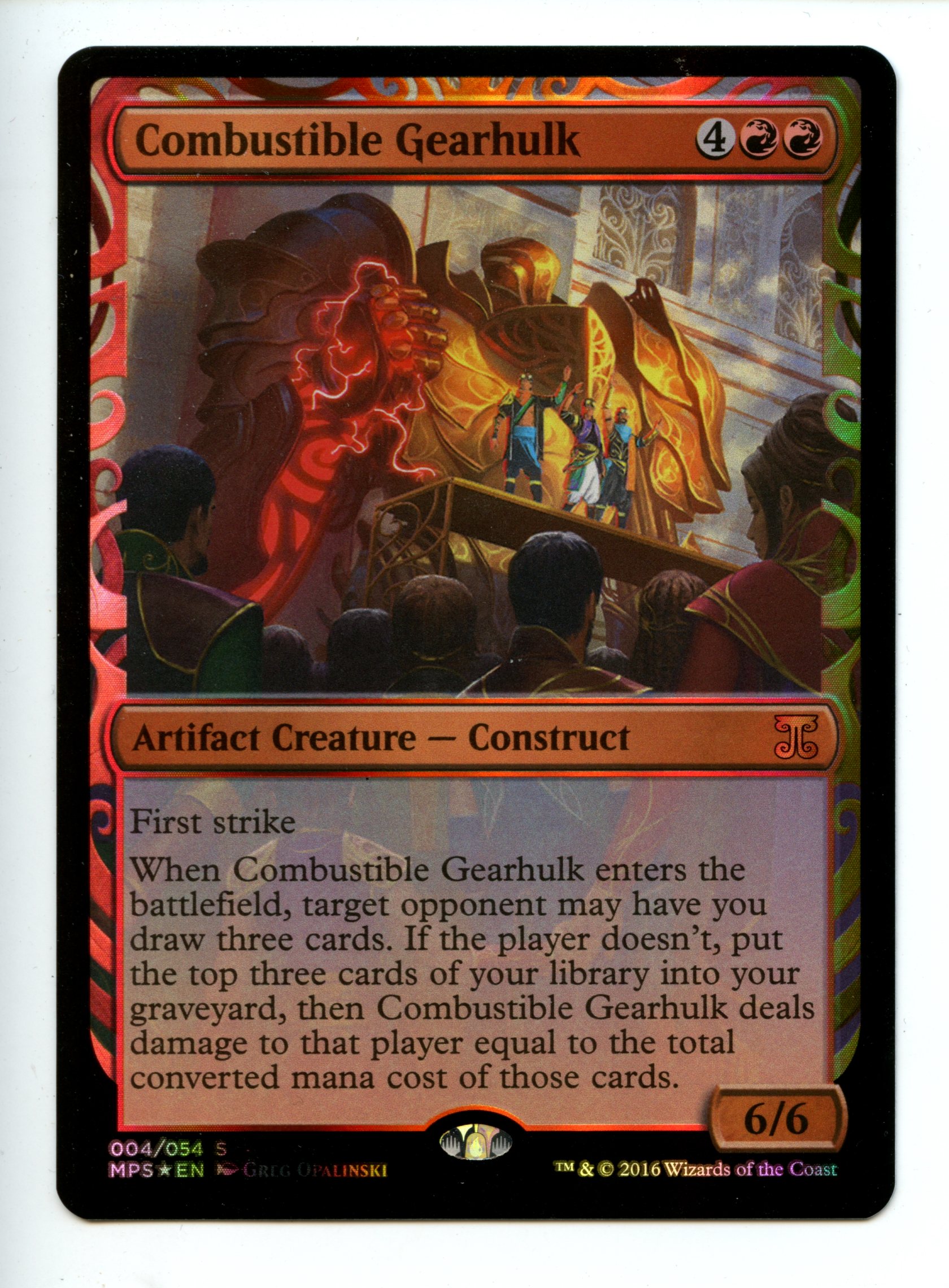 Magic the Gathering - Combustible Gearhulk - Kaladesh Inventions - Lightly Played