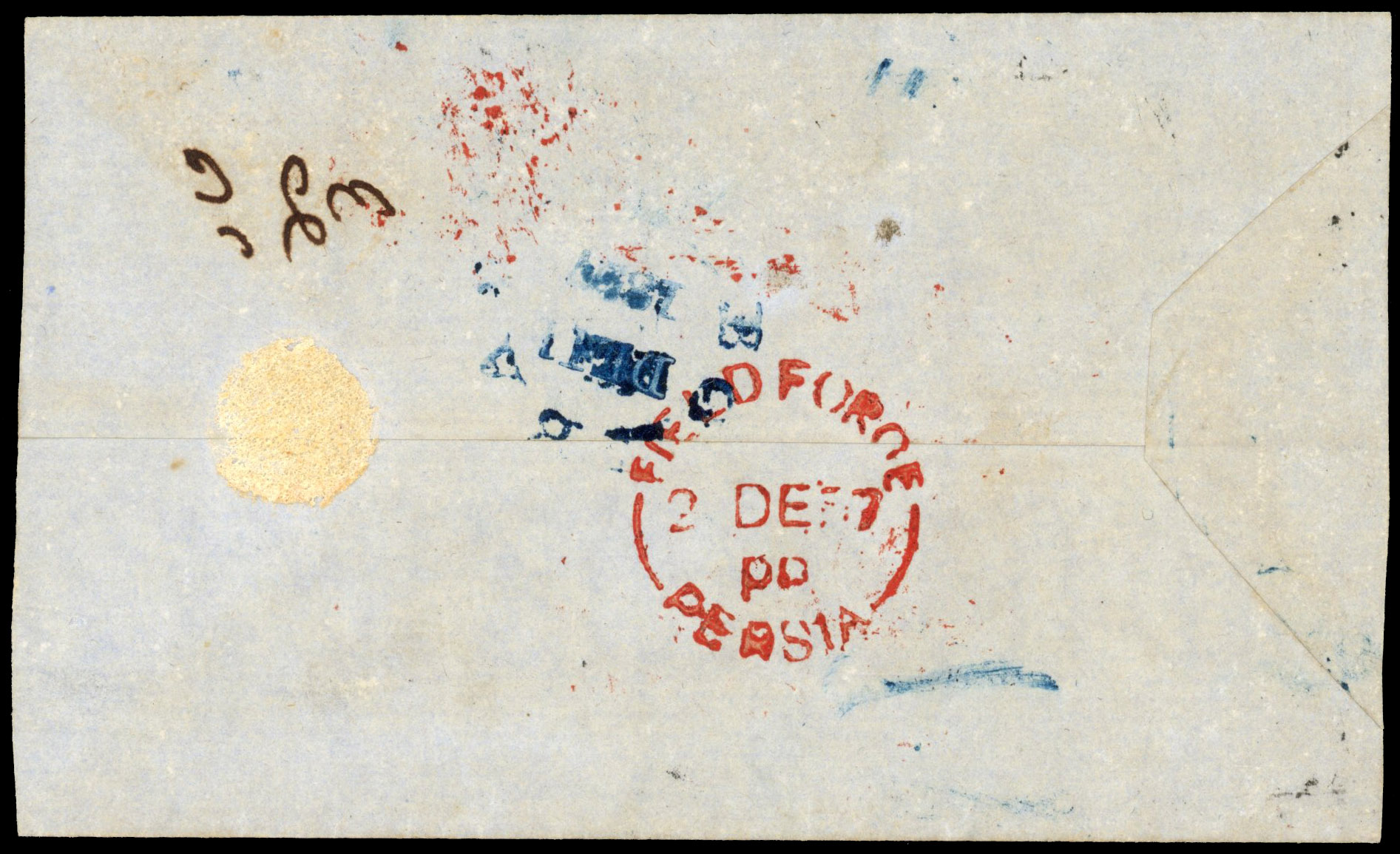 India Used Abroad in Persian Gulf 1856 stampless field force cover