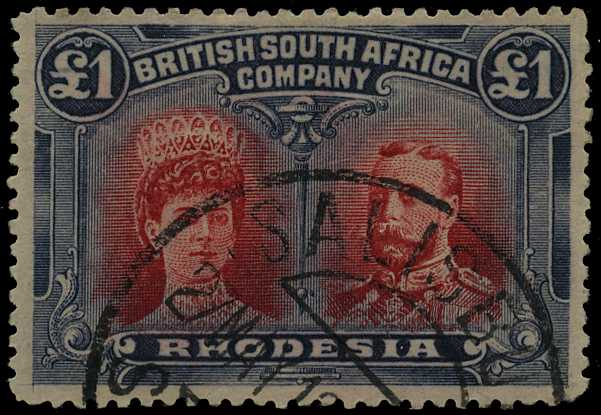 1910-13 £1 rose-scarlet and bluish black...