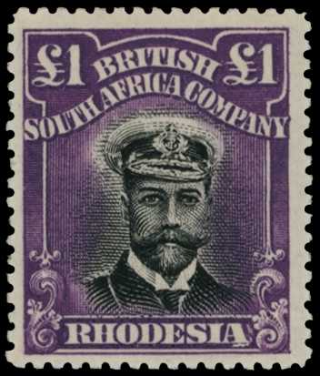 1913-7 £1 Head Die II, perf 15. Large part...