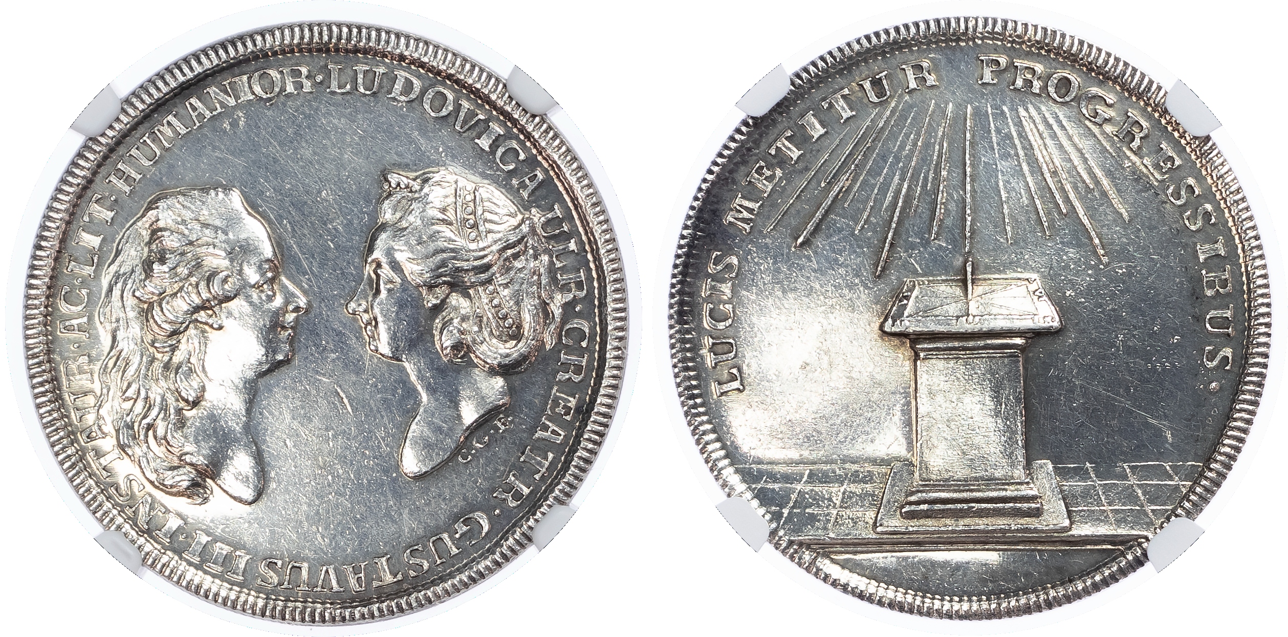 Sweden. Gustav III & Louisa AR Medallion. 1786(1926) Restrike. 