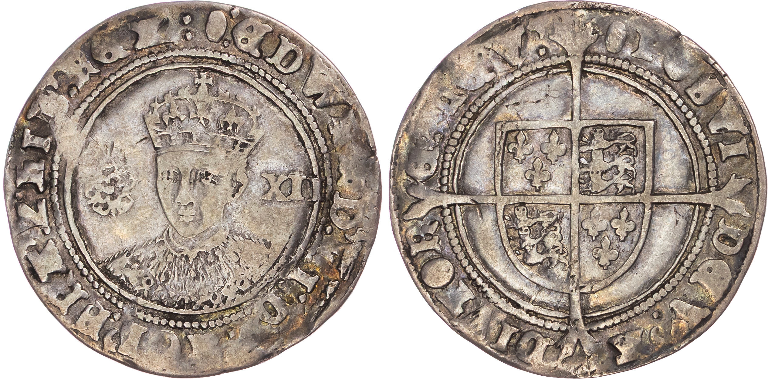 Edward VI (1547-1553), Third Period, Fine Silver Issue (1551-1553), Tower (London) mint, mm. tun.