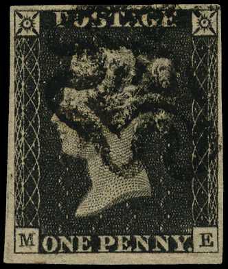 1840 1d grey-black Plate 2 (ME), four close...