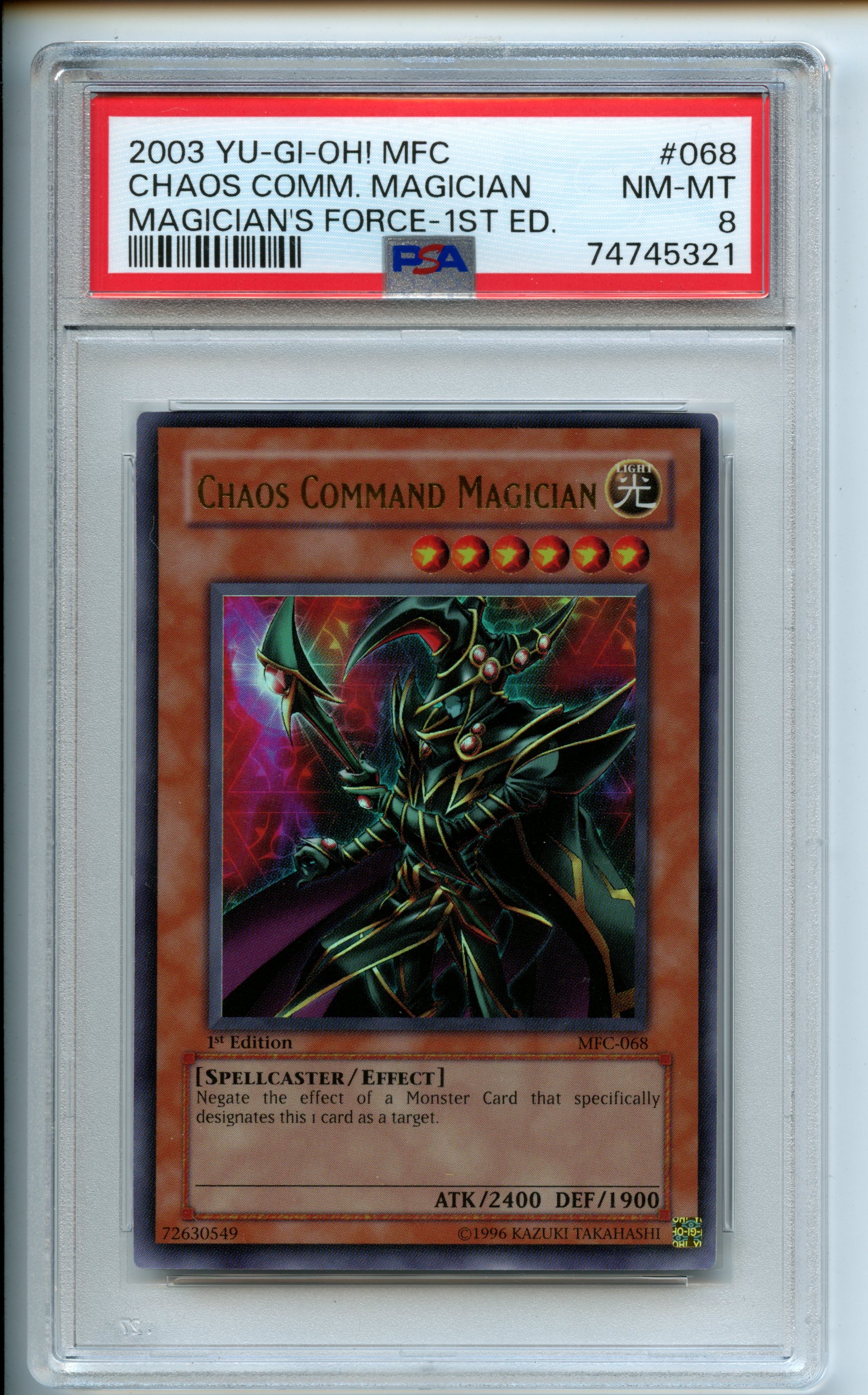 Yu-Gi-Oh! - Chaos Command Magician  1st Edition  - Magician's Force  - PSA 8
