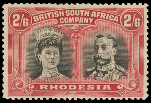 2s6d black and lake SG 155, position 15 King's eyebrow line mint