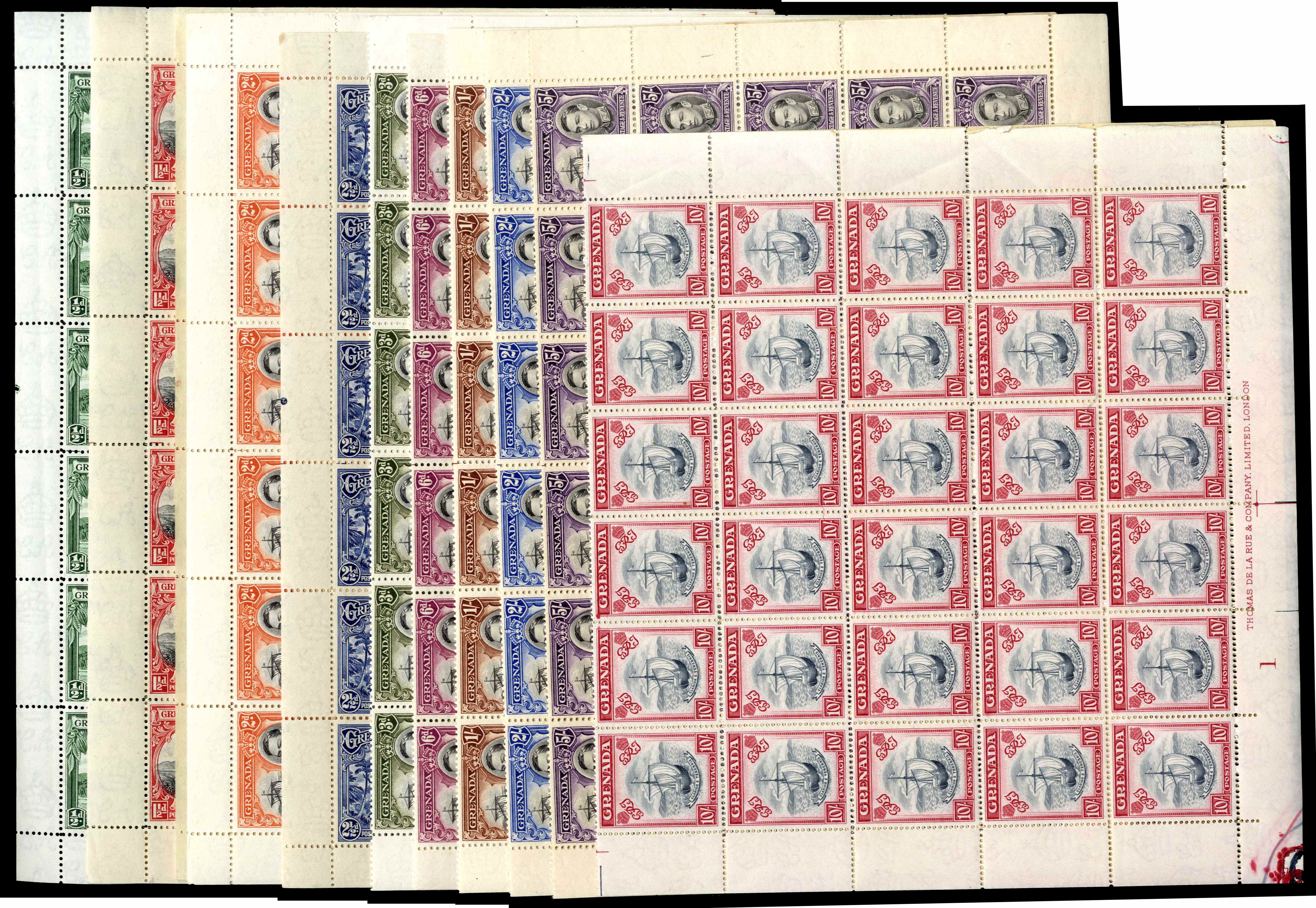 Grenada SG 152-163f set in sheets mint
