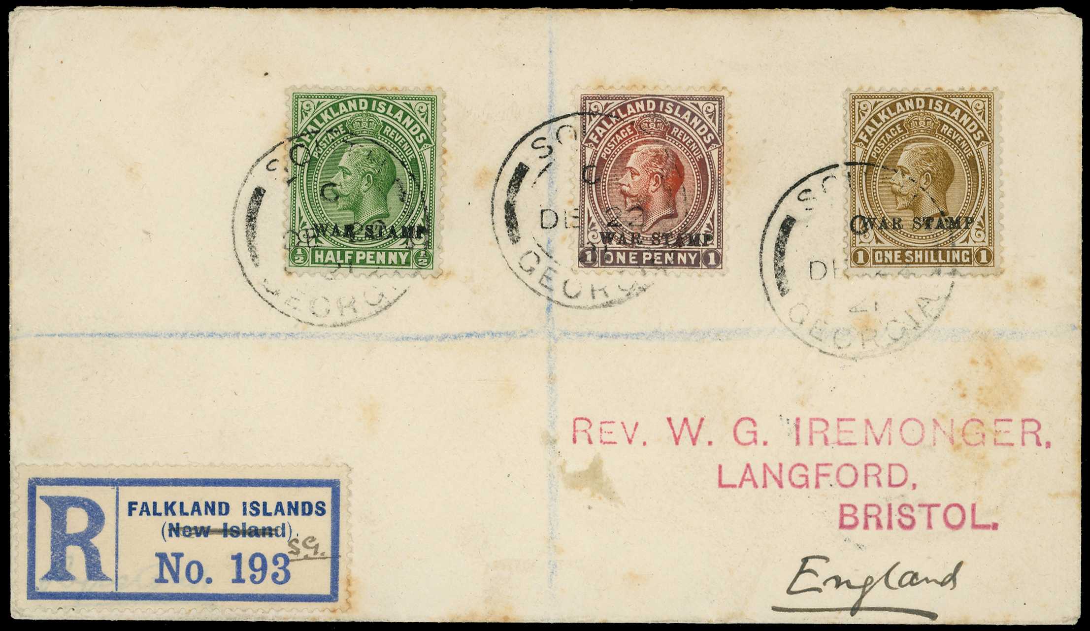 1921 (DEC 22) ½d,1d (oxidised) and 1s War...