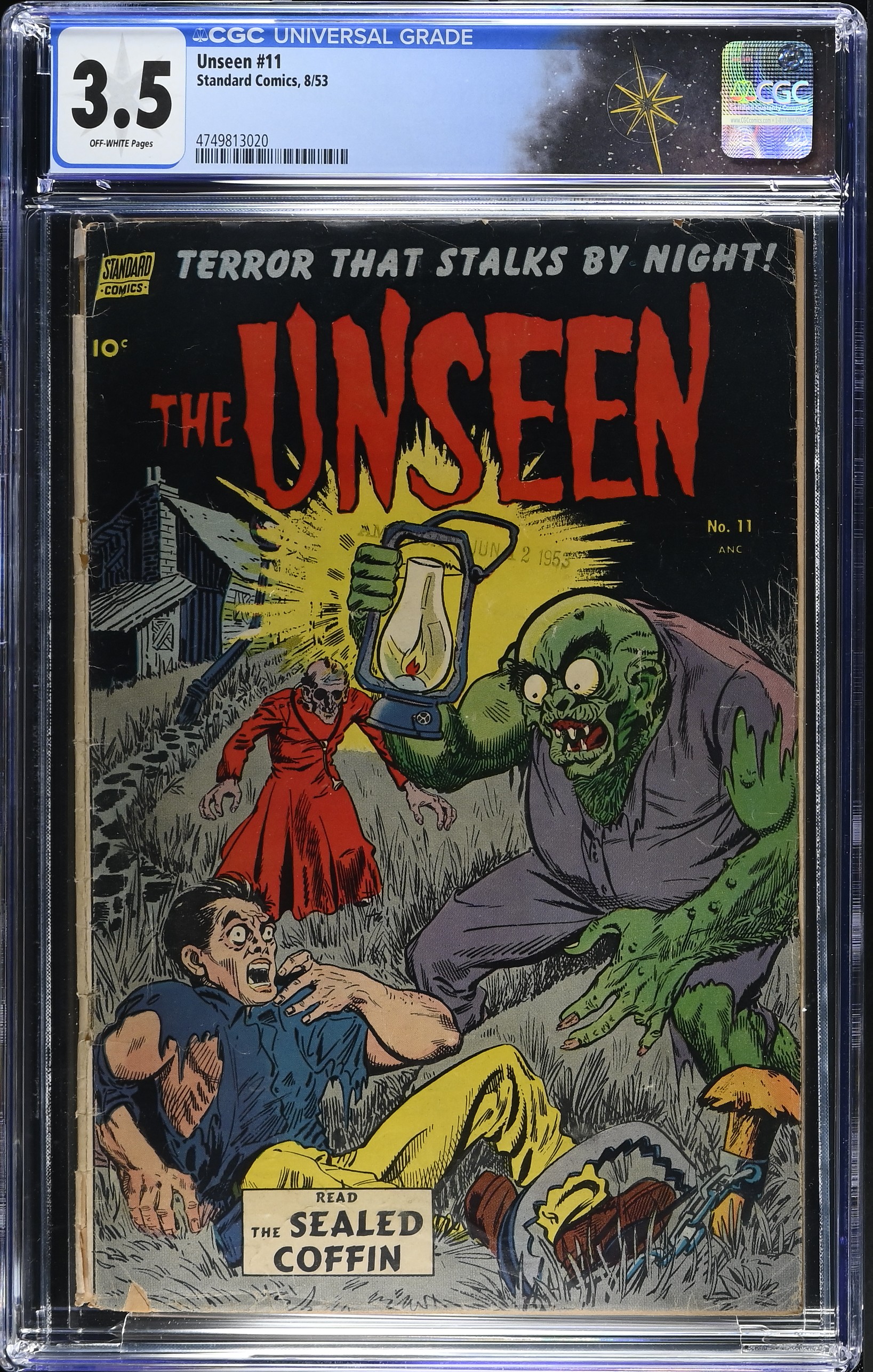Unseen #11 CGC 3.5 Cover by Jack Katz (Standard Comics, 1953) Off-White Pages