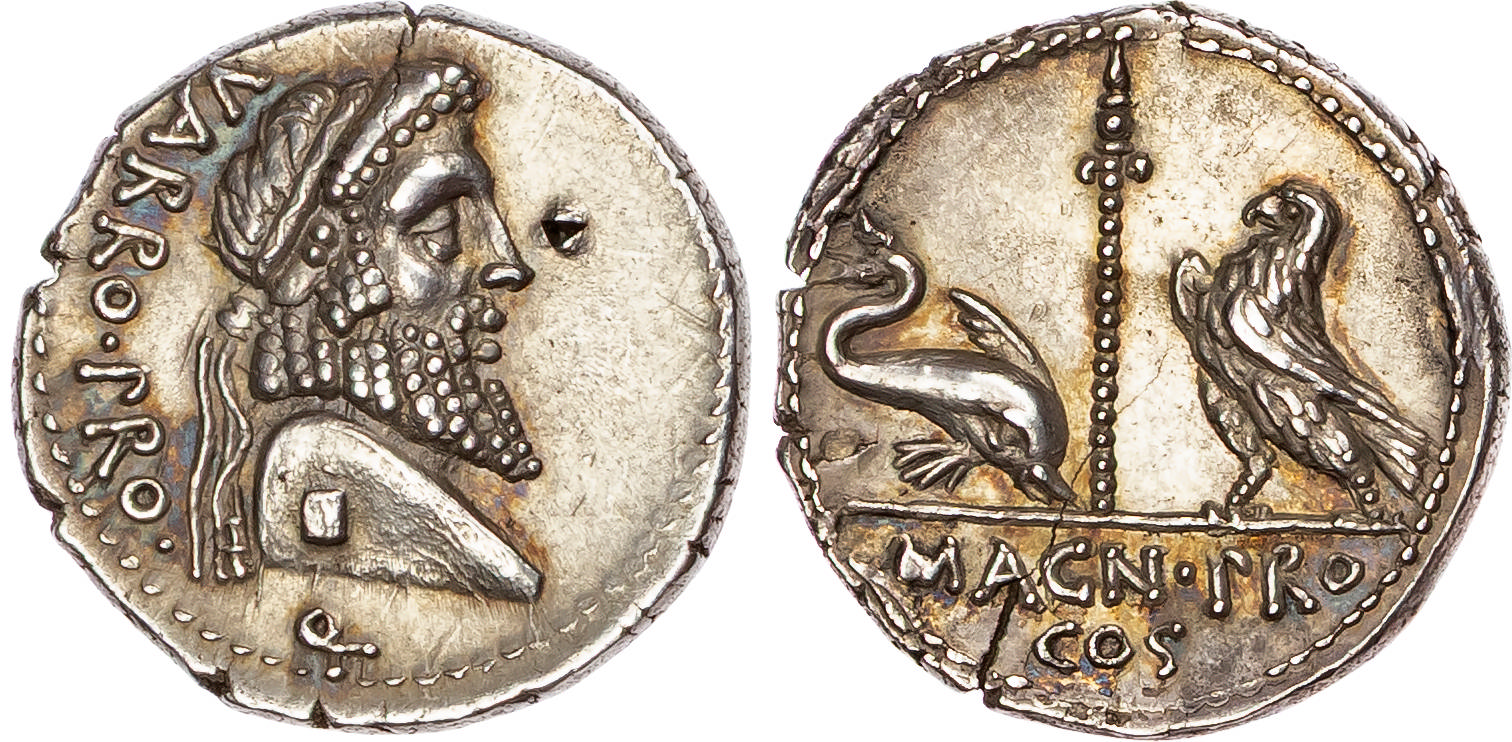 Gnaeus Pompey Magnus (Pompey the Great) (Spring 48 BC) AR Denarius, mint in Greece, 