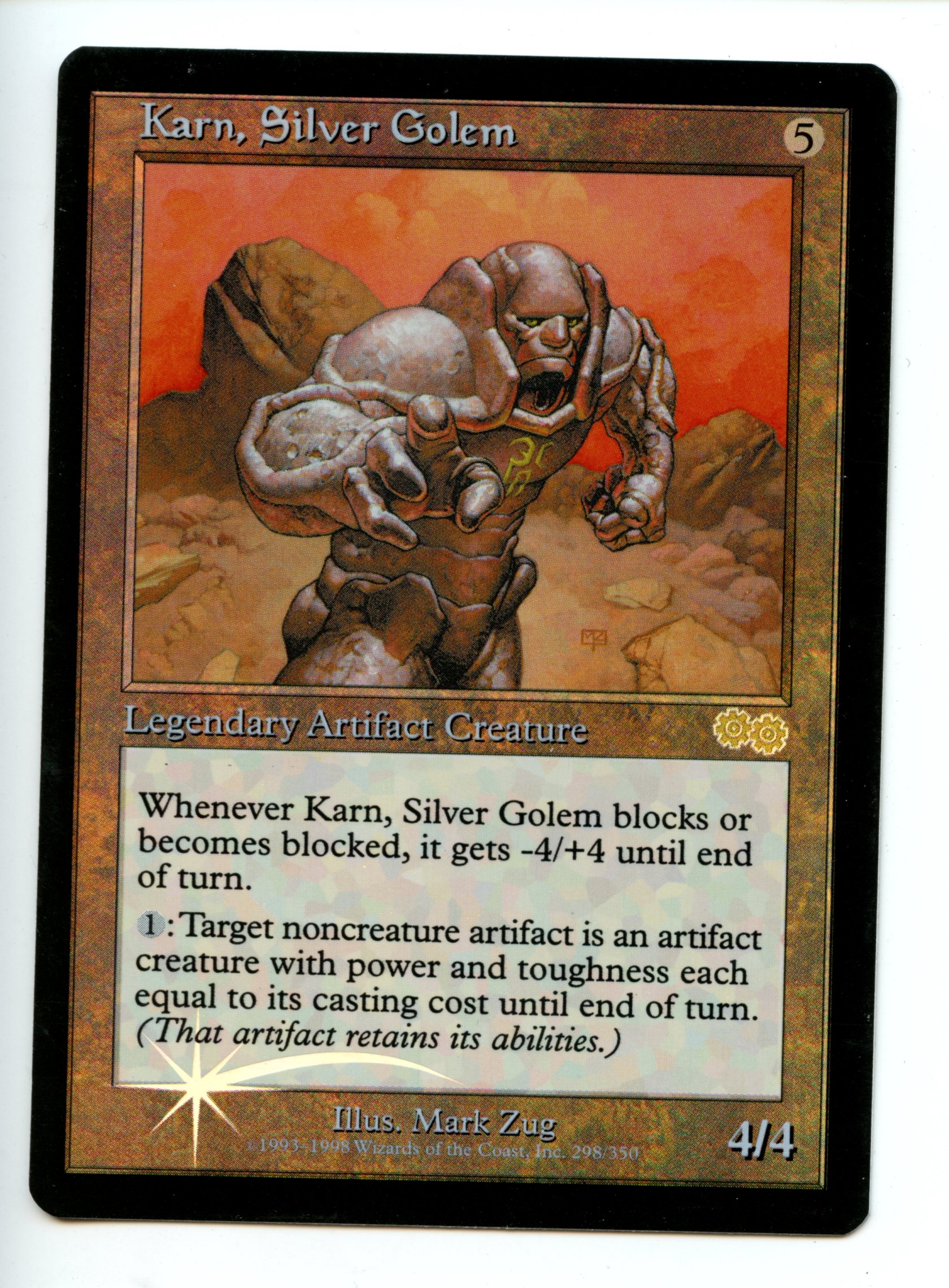 Magic The Gathering  - Karn, Silver Golem FOIL  - Arena League Promos - Lightly Played