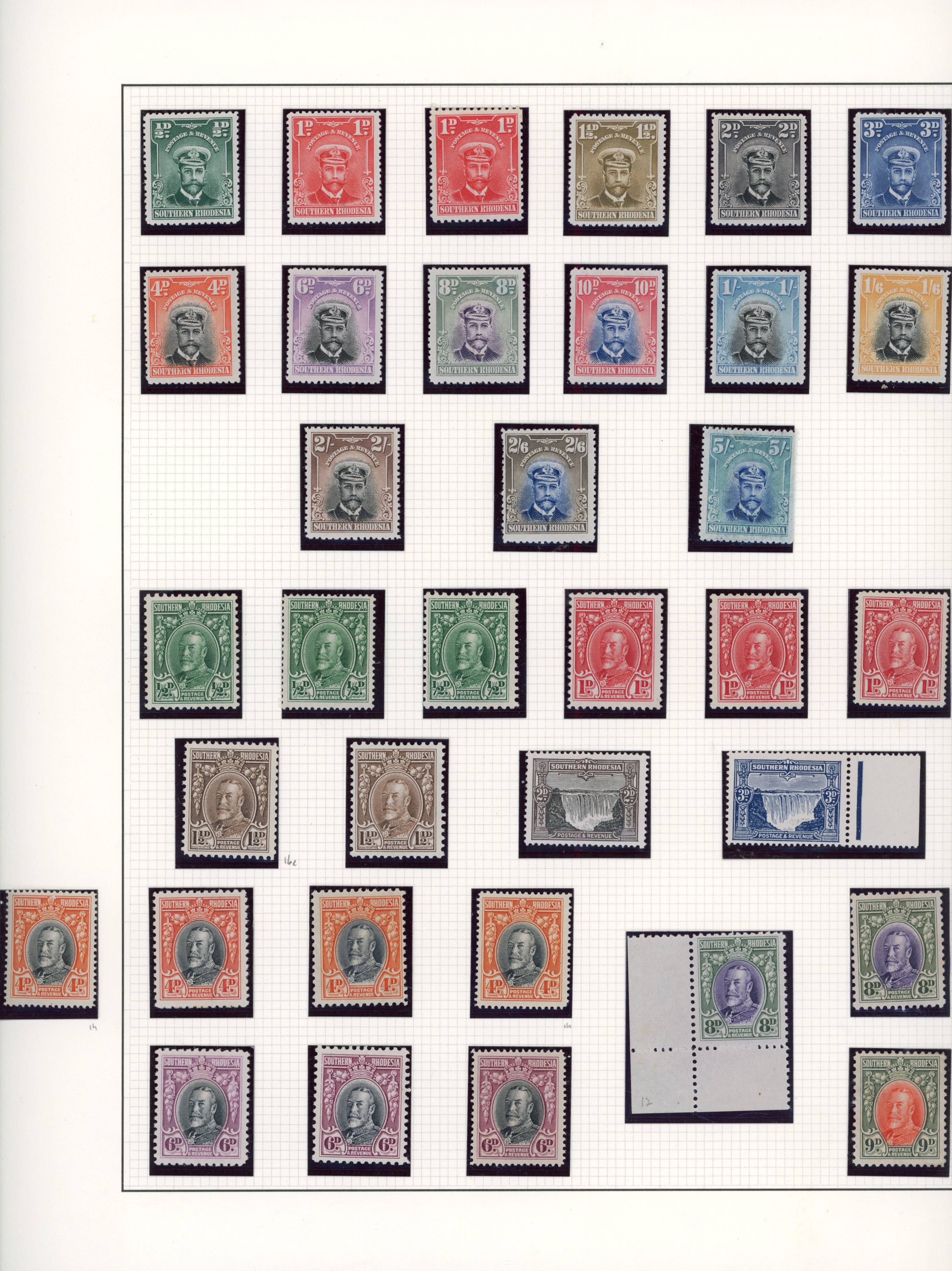 Southern Rhodesia 1924-63 collection mint