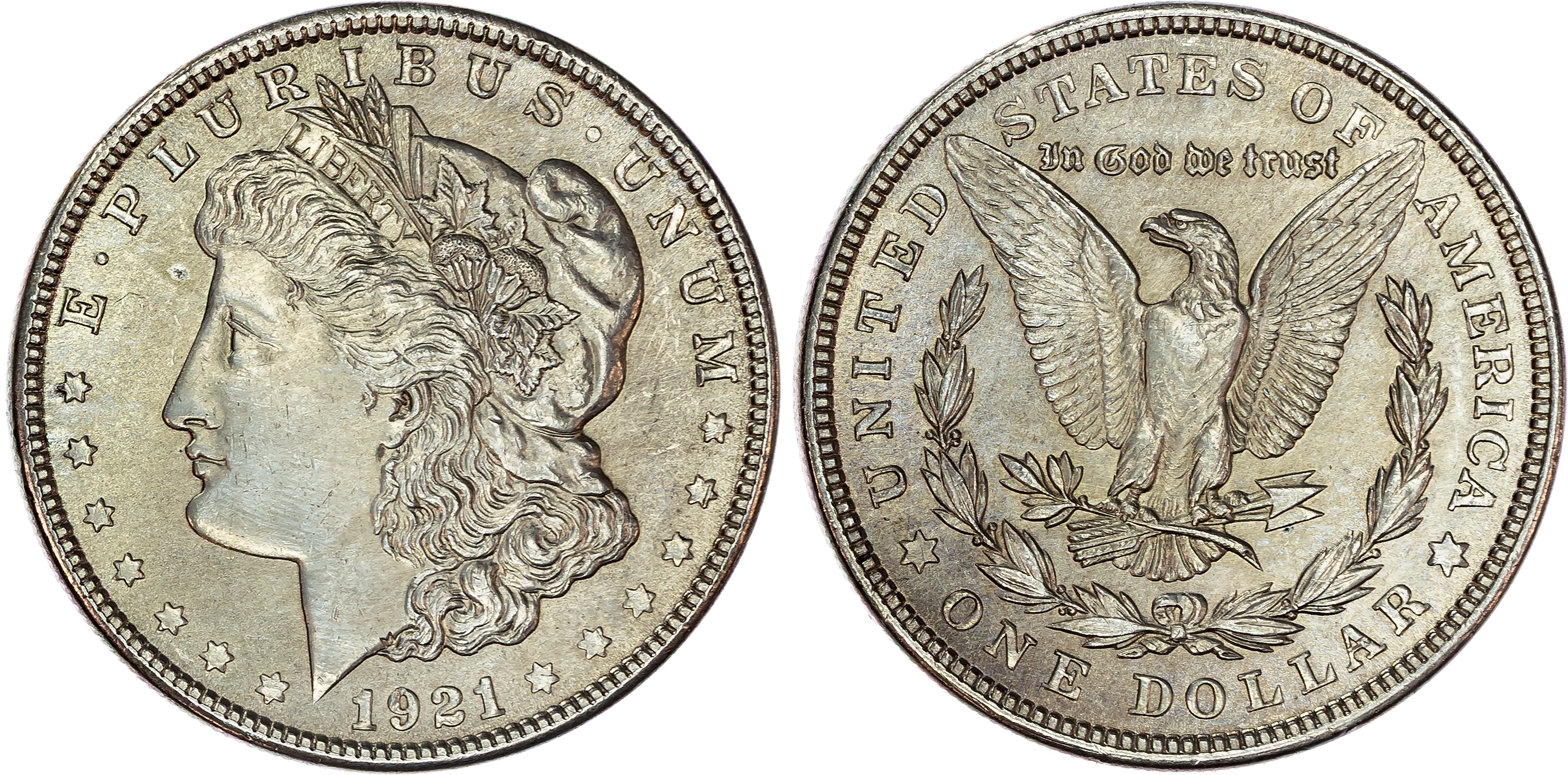 USA , silver Morgan Dollar, 1921, Philadelphia, 26.82g (KM 110). Extremely Fine.…