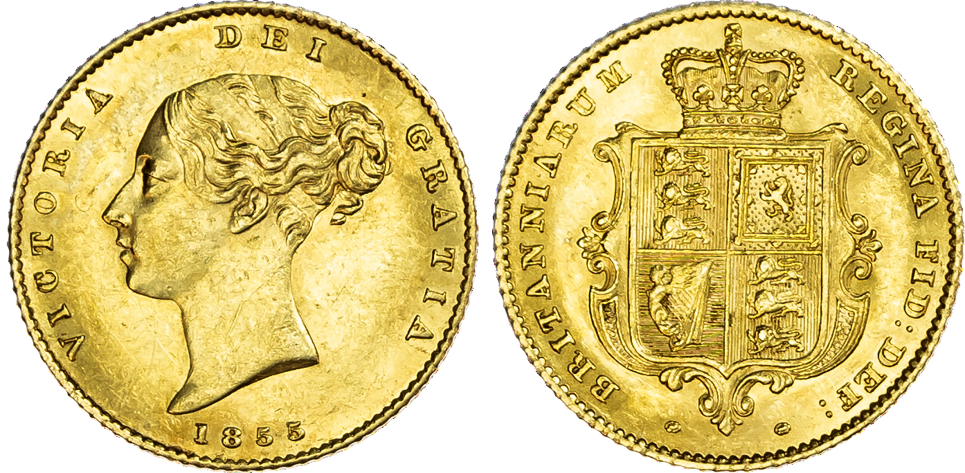 Victoria (1837-1901), Half-Sovereign, 1855