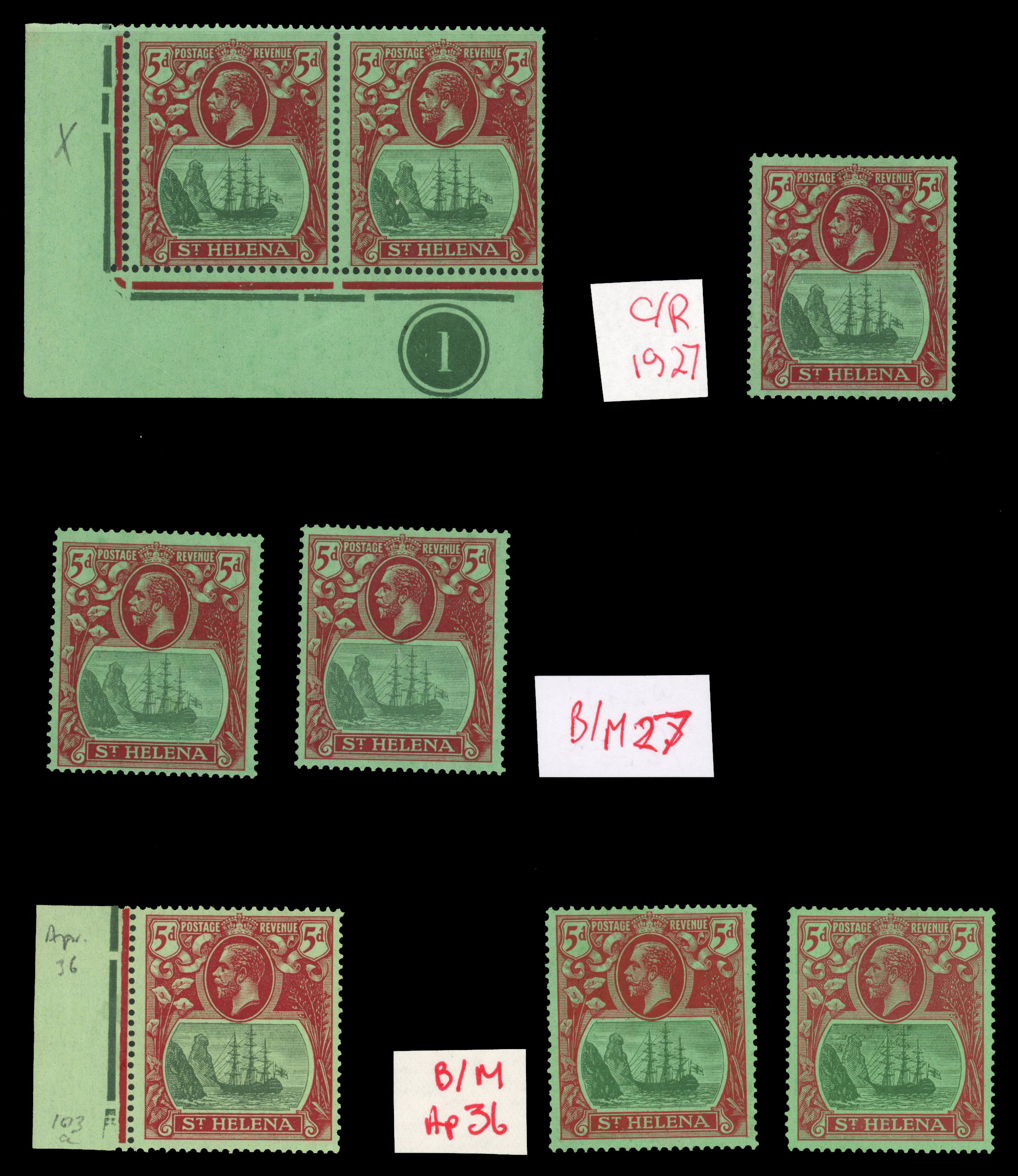 St Helena SG 103a/da group mint
