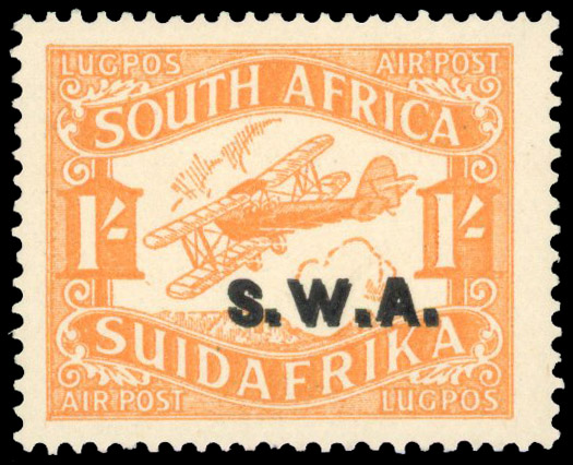 South West Africa 1930 Air 1s orange overprint double