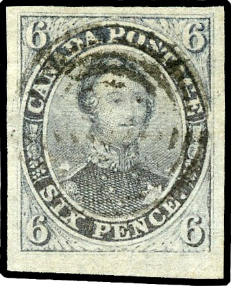 1851 Laid paper, imperf 6d slate-violet, large to very large margins, lightly cancelled