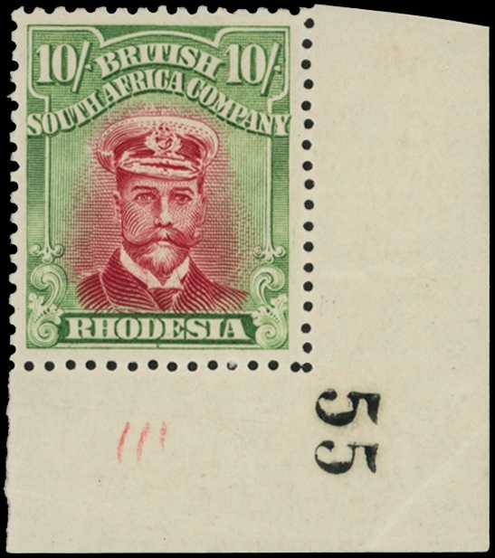 1922-4 10/- Head Die IIIB, perf 14. Large...