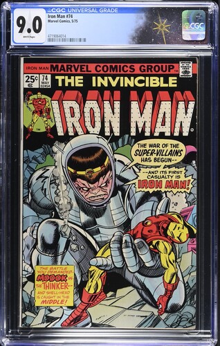 Iron Man #74 CGC 9.0 "The Modok Machine!" (Marvel Comics, 1975) White pages