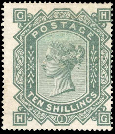 GB 10s greenish grey SG 128 mint 