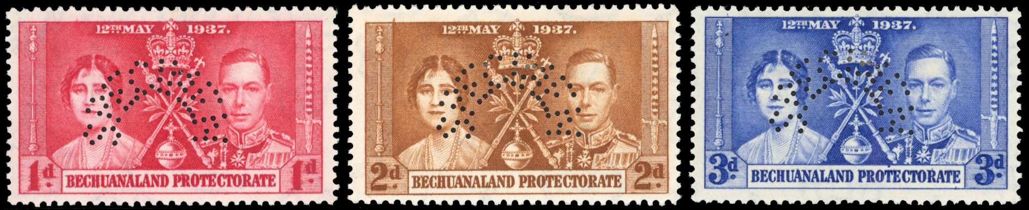 Bechuanaland SG 115s-117s Specimens