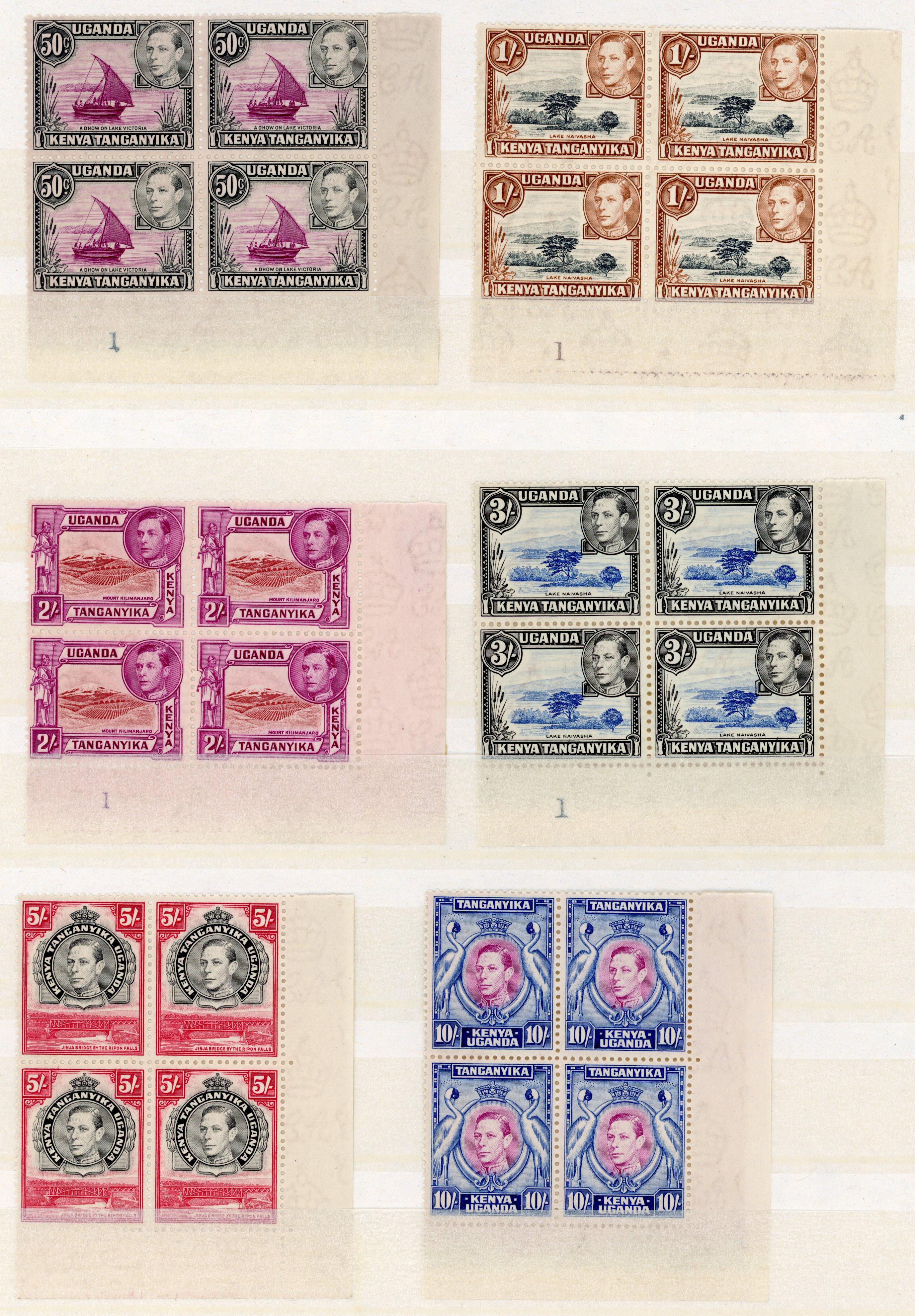 KUT SG 131/149 Plate blocks mint