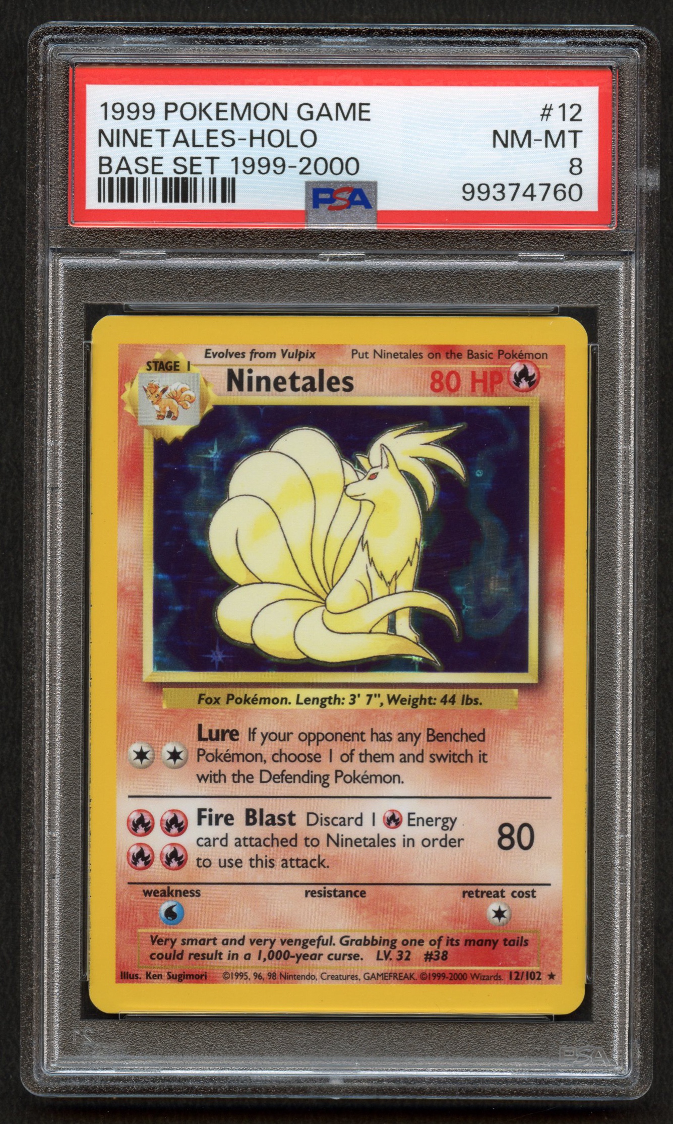 PSA 8 Ninetales - Base Set 4th Print - 1999-2000