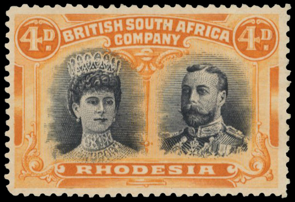 † 4d blue-black and non-aniline orange SG 138 variant, position 12 mint