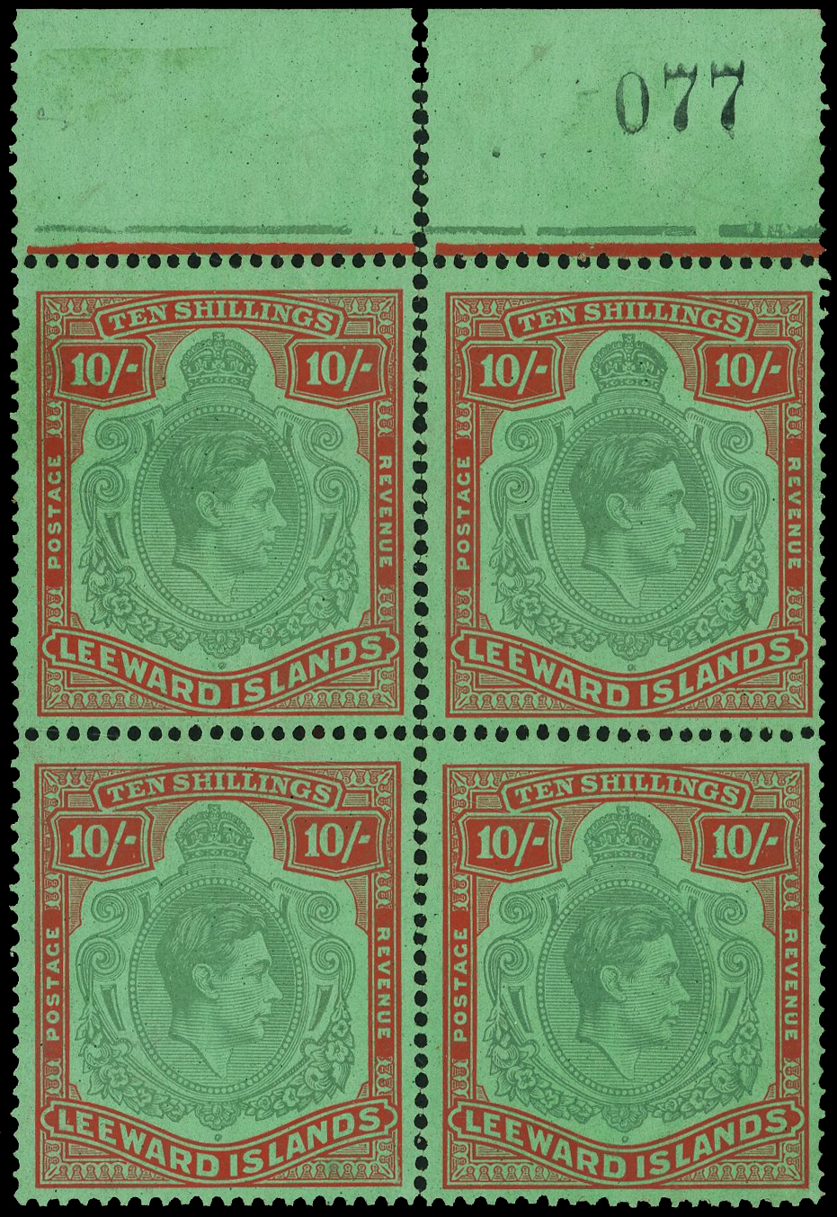 Leeward Islands SG 113a block mint