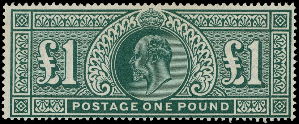 GB: 1911 £1 deep green BPA certificate (1986) fine unused o.g. SG 320