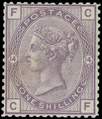 1882 1s Purple Pl.14. unused example (CF)
