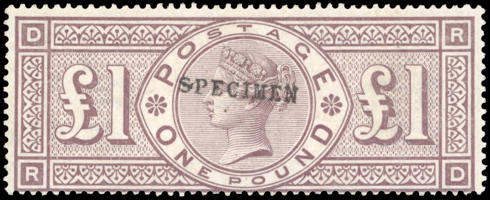 GB 1884 £1 brown-lilac, optd SPECIMEN Type 9, SG 185s