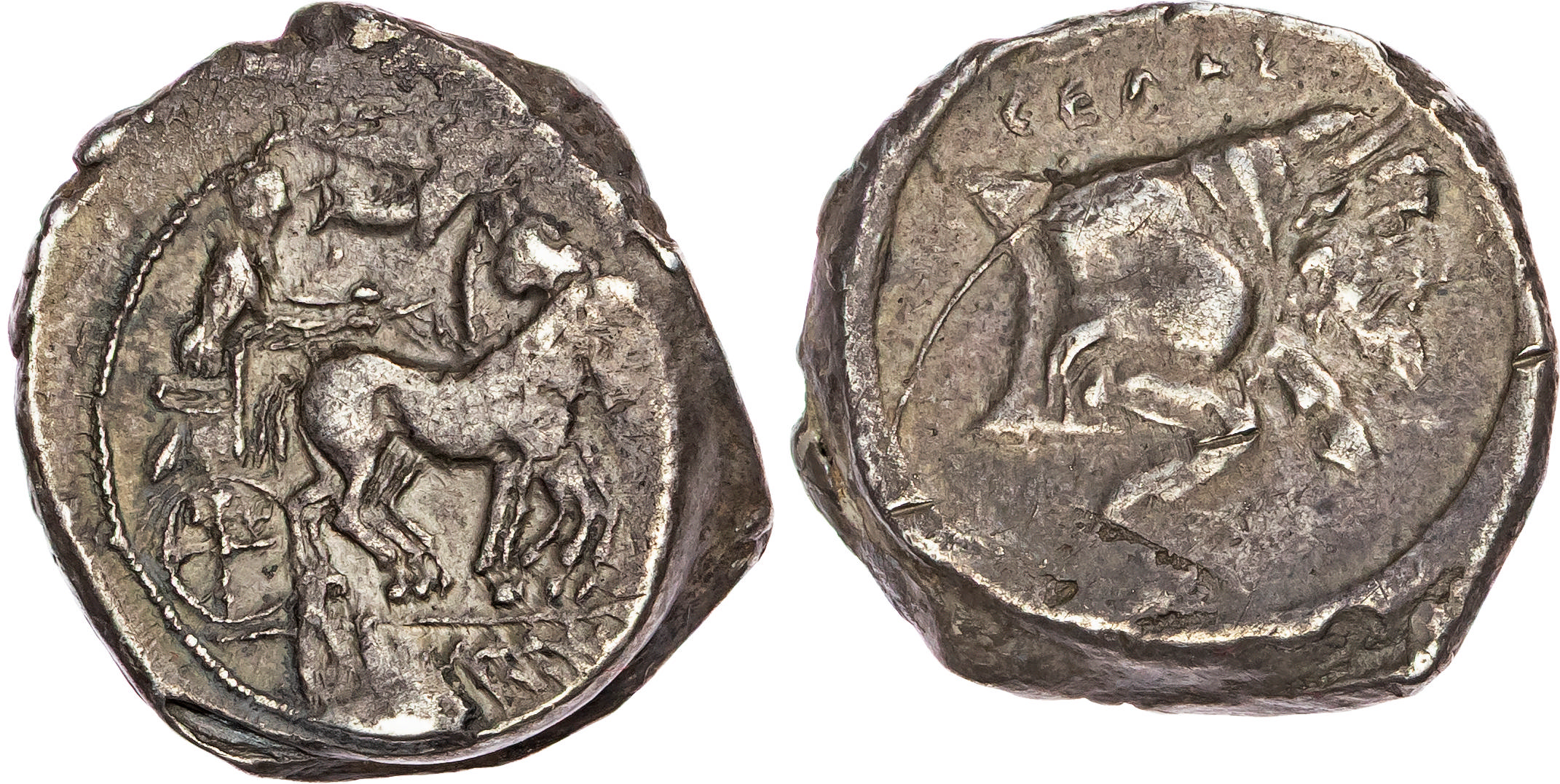 Sicily, Gela (c. 490/85-480/75 BC) AR Tetradrachm, 17.24g.