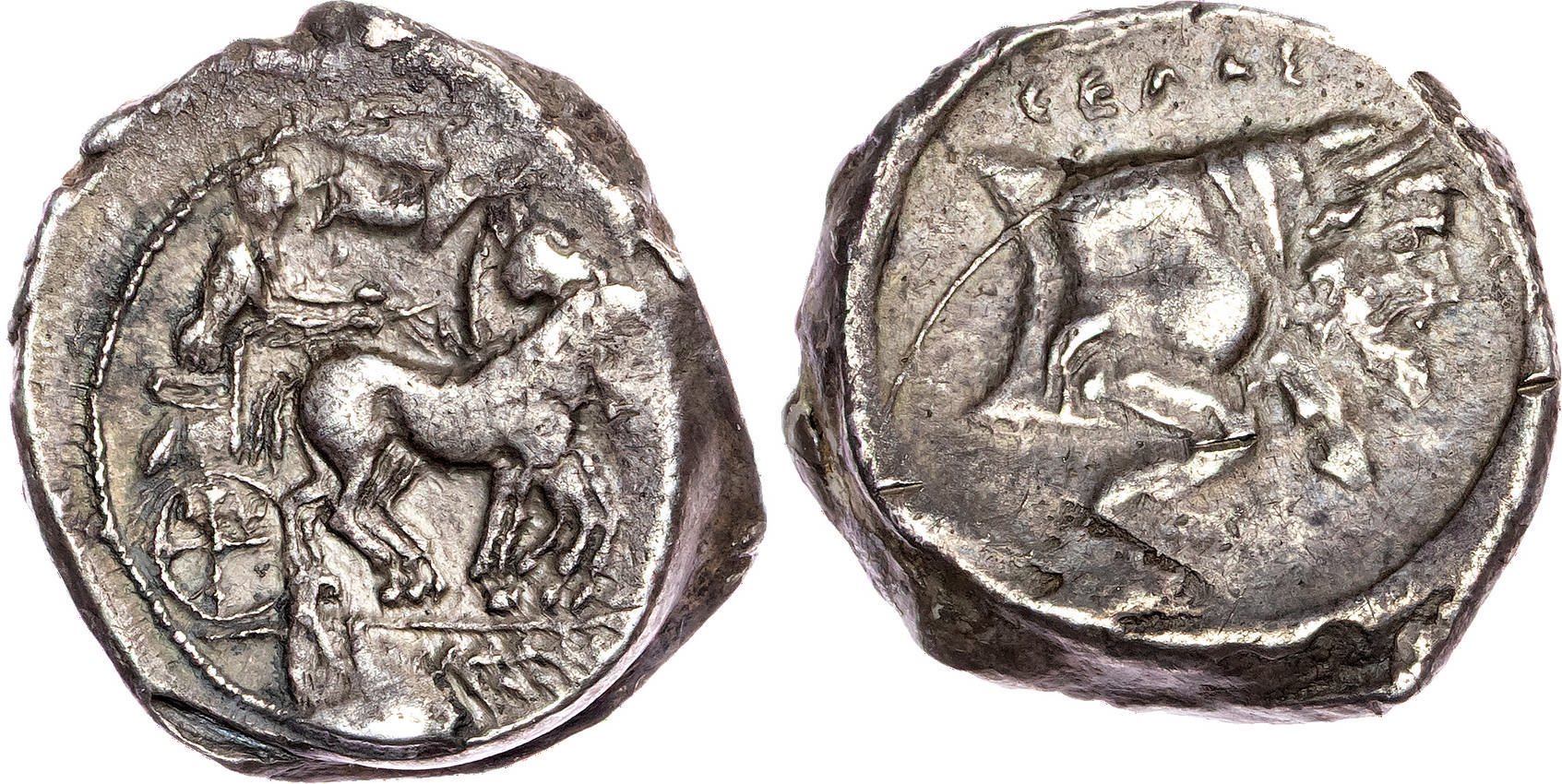 Sicily, Gela (c. 490/85-480/75 BC) AR Tetradrachm, 17.24g.